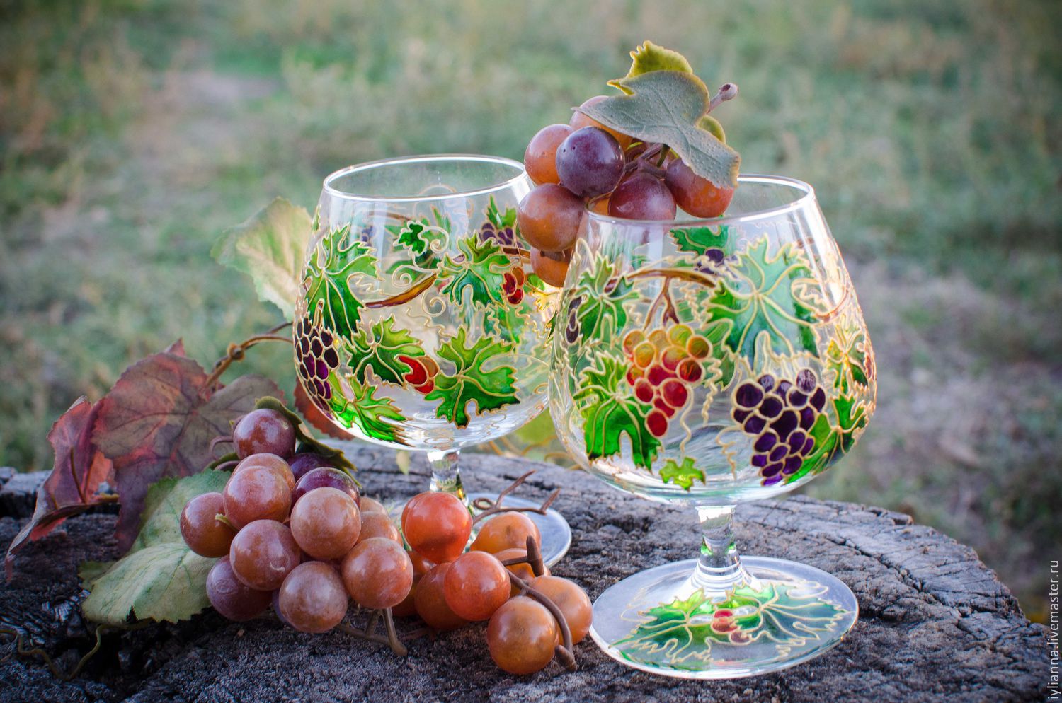 Коньячные бокалы "Виноградная лоза" купить в интернет-магазине Ярмарка ...