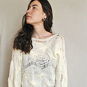 Одежда handmade. Livemaster - original item Women`s Designer Sweater Knitted Wool Jumper Boho Style. Handmade.