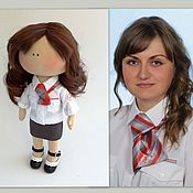 Школьный фартук для куклы 25см