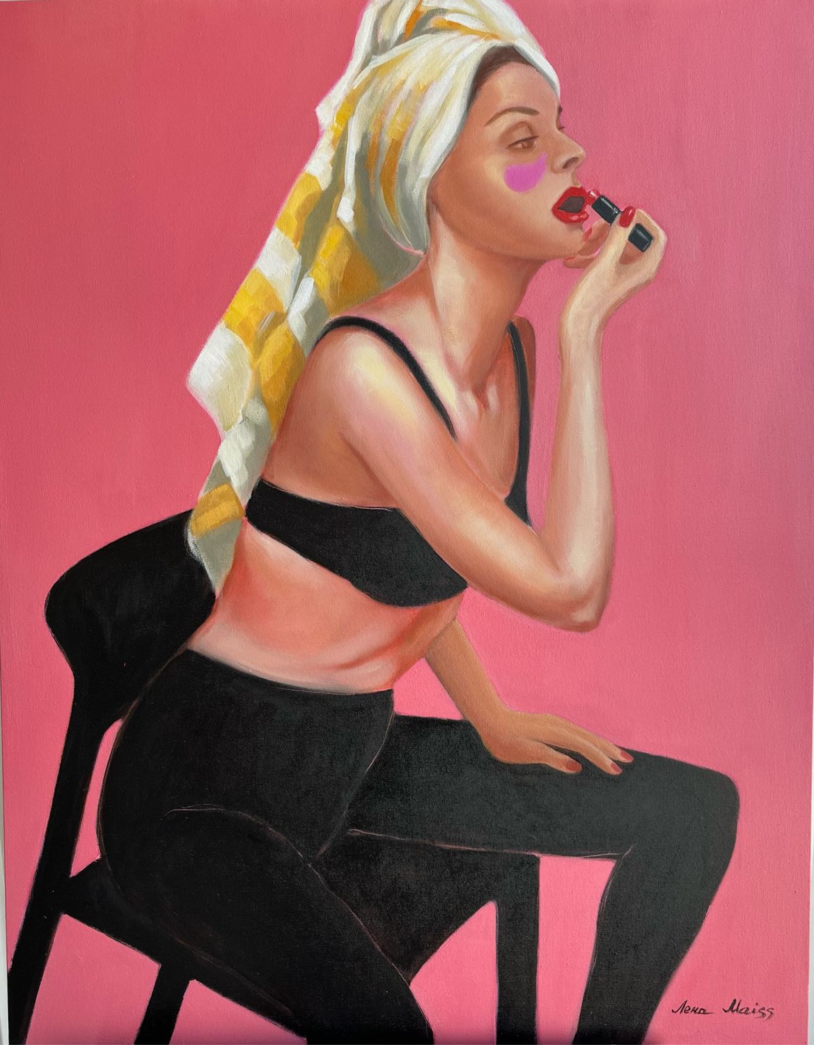 Әйелдердің аяқтарының жолақты шұлықтағы порнофотосуреттері