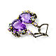 Earrings with natural amethysts and Topaz 28 ct buy. Earrings. luxuryclub. My Livemaster. Фото №4