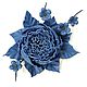 Dance Of The Roses. blue. brooch made of genuine leather. Brooches. ms. Decorator. My Livemaster. Фото №4