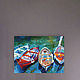 Blue boat sea Abstract art Oil painting Contemporary wall art. Pictures. Kartiny Stepanovoj Natali. Интернет-магазин Ярмарка Мастеров.  Фото №2