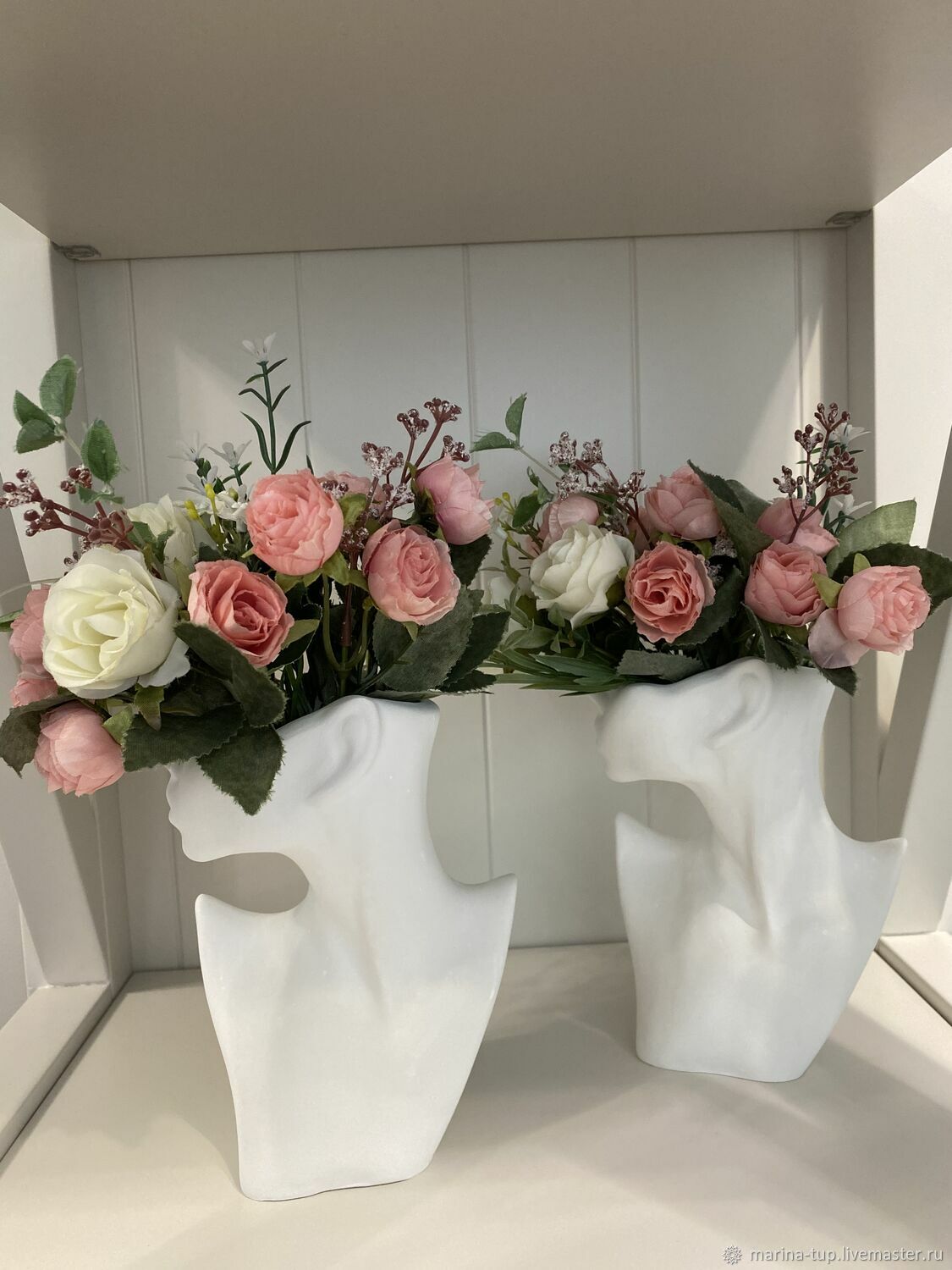 Вазы: кашпо-ваза из гипса с искусственными цветами в интернет-магазине ...