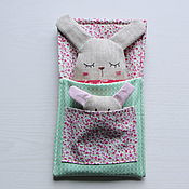 Куклы и игрушки handmade. Livemaster - original item Soft Toy Textile bunny with baby. Handmade.