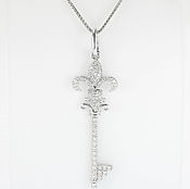 Украшения handmade. Livemaster - original item Fleur de Lis Diamond Pendant, Fleur de Lis Key Pendant, Diamond Key Pe. Handmade.