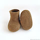 Brown felted booties for toddler Merino 8,5 cm Warm winter. Babys bootees. bornlenki. Online shopping on My Livemaster.  Фото №2