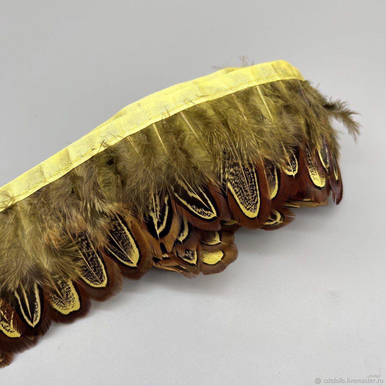 Перья натуральные на атласной ленте, 5 см – купить на Ярмарке Мастеров ...