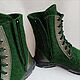 Order Botas de fieltro verde con cremallera y cordón h 18-22 unisex. Zhanna. Livemaster. . Boots Фото №3