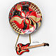 Plate on the wall with a guitar 'Glam-rock' hand-painted, Plates, Krasnodar,  Фото №1