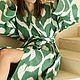 Женское кимоно/халат Green с принтом из Адраса. Пиджаки. 365days кимоно, кафтаны, халаты, костюмы. Интернет-магазин Ярмарка Мастеров.  Фото №2