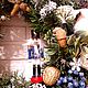 Рождественский венок с Щелкунчиком. Синий, Интерьерные венки, Кубинка,  Фото №1