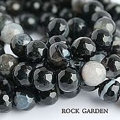 Материалы для творчества handmade. Livemaster - original item Agate beads, black, cut 8mm (No№147). Handmade.