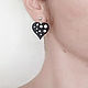 Embroidered white pea Heart earrings, fashion earrings. Earrings. Zveva. Online shopping on My Livemaster.  Фото №2