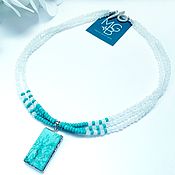Украшения handmade. Livemaster - original item Necklace with natural adular and natural turquoise. Handmade.