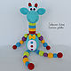 Order Giraffe Is blue with a beaded toy crochet. Zzabava. Livemaster. . Teethers and rattles Фото №3