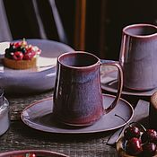 Посуда handmade. Livemaster - original item Mugs and cups: 400 ml mug and saucer series Foggy Lorien. Handmade.