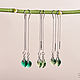 Order Broach earrings with a bright green drop of Czech glass. Aliento-jewerly (alientojewelry). Livemaster. . Thread earring Фото №3