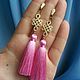 Earring of the brush with the Mystical amulet node. Tassel earrings. Jewelry Elena. My Livemaster. Фото №4