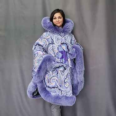 Пончо из платка "Предчувствие весны" с мехом. National Brand (Катерина). Одежда женская ручной работы - Ярмарка Мастеров Одежда женская ручной работы. Ярмарка Мастеров - ручная работа Пончо из платка "Предчувствие весны" с мехом. Handmade.