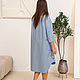 The shirt dress is gray-blue with bright embroidery. Dresses. NATALINI. My Livemaster. Фото №4