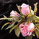 Silk flowers.Decoration brooch flower BUDS LUXURY - 2. pink roses. Brooches. Irina Vladi. My Livemaster. Фото №5