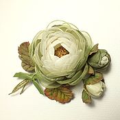 Украшения handmade. Livemaster - original item Brooch-bouquet with handmade flowers made of Olive Dali fabric. Handmade.