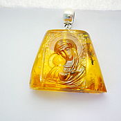 Украшения handmade. Livemaster - original item Igorevskaya mother of God natural amber R-593. Handmade.