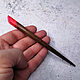 Деревянная палочка для волос с красной эпоксидной смолой. Шпилька. ColorTimeShop. Интернет-магазин Ярмарка Мастеров.  Фото №2