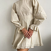 Одежда handmade. Livemaster - original item Dress with puffy sleeves (vanilla). Handmade.
