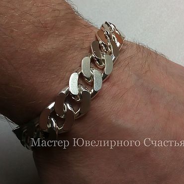 Дизайн и реклама ручной работы. Ярмарка Мастеров - ручная работа Крупный Мужской браслет из серебра 