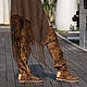 El muslo: Los últimos tamaños son Botas de leopardo sobre la rodilla. Knee-high boots. Febe-handmade. Ярмарка Мастеров.  Фото №5