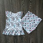 Одежда детская handmade. Livemaster - original item Set of tunics and shorts for girls. Handmade.