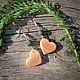 Серьги обережные " Сердечки " сосна, агат, Оберег, Кунгур,  Фото №1