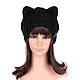 Hat-stocking with Cat ears knitted female with braids. Caps. Space Cat Knitting. Online shopping on My Livemaster.  Фото №2