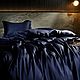 Bed linen made of tencel blue TENSEL dark blue. Euro. Bedding sets. Постельное. Felicia Home. Качество + Эстетика. Online shopping on My Livemaster.  Фото №2