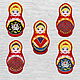 Copy of Applique Matryoshka Embroidered stripe 9,5х5cm Patch, Applications, Moscow,  Фото №1