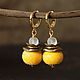 'Lemons' earrings lampwork, Earrings, Krasnodar,  Фото №1