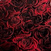 Материалы для творчества handmade. Livemaster - original item Jacquard. Red and black roses. Handmade.