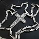 Комплект крестик серебряный с цепочкой литой авторской, Крестик, Бор,  Фото №1