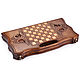 Backgammon carved 'Infinity' medium 50, Harutyunyan. Backgammon and checkers. H-Present more, than a gift!. My Livemaster. Фото №4