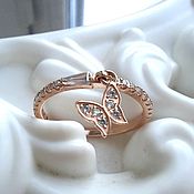 Украшения handmade. Livemaster - original item Butterfly pendant ring, gold 585 (K39). Handmade.