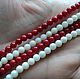 Genuine coral 5mm beads, 2 colors of thread 20cm, Beads1, Zheleznodorozhny,  Фото №1