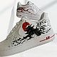 Кроссовки белые, кастом кроссовок Nike Air Force,япония,ручная роспись. Кроссовки. Olgavolgoart. Роспись одежды и обуви. Кастом. Ярмарка Мастеров.  Фото №12