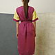 Order Dress shirt yellow and fuchsia two tone summer linen and cotton. Voielle. Livemaster. . Dresses Фото №3