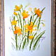 Kit for cross-stitching and ribbons 'Spring daffodils', Embroidery kits, St. Petersburg,  Фото №1