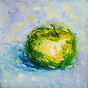 Картины и панно handmade. Livemaster - original item Painting Apple still life with green Apple oil. Handmade.