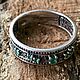 Женское кольцо серебряное, кольцо оберег с камнями