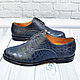 Genuine crocodile leather derby, blue color, custom made!. Derby. SHOES&BAGS. My Livemaster. Фото №4
