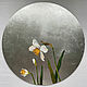 Большая круглая картина с серебром:"Нарцисс". Картины. Circle. Круглые картины.. Интернет-магазин Ярмарка Мастеров.  Фото №2